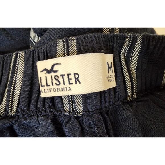 HOLLISTER Blue with Stripes Boho Hippie Indie Pull on Pants Flare Leg Size M - Picture 3 of 4